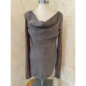 Ladies Size 42 Les Copains Brown Silk & Viscose Blouse